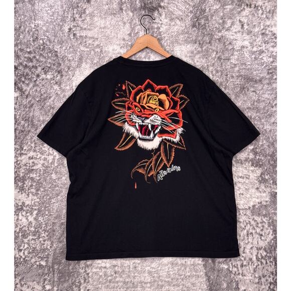 All Saints Shirt XL Mens Black Oversized Traditional Tiger Graphic Crewneck - Picture 1 of 8